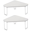 mDesign Plastic/Steel Corner Stackable Rack, Storage Organizer Shelf for Bathroom,