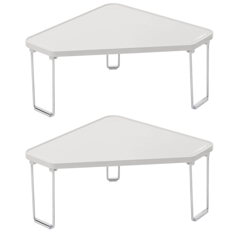 mDesign Plastic/Steel Corner Stackable Rack, Storage Organizer Shelf for Bathroom,