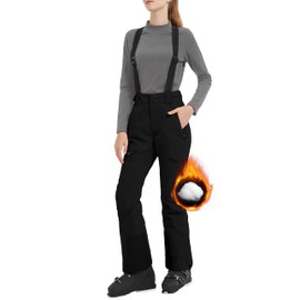 Pioneer Camp Women's Snow Pants Ski Bibs Waterproof Insulated Snowboard Overalls Winter Cargo Hiking Pants with Suspenders