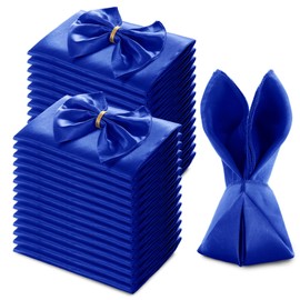 MILVOWOC 72 Pack Square Royal Blue Satin Napkins 20" x 20" Soft Silk Dinner Napkins Smooth Decorative Table Napkins, Washable & Reusable Cloth Napkins for Weddings Dinner Restaurant Party Decoration