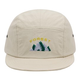 Clakllie Caps Short Brim Nylon 5 Panel Cap Flat Brim Baseball Cap Waterproof Dad Cap Flat Peak Snapback Cap Street Hip Hop Cap, DSBH03-Beige