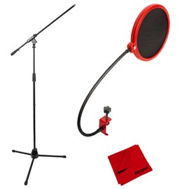 Deco Mount Pro Tripod Microphone Stand with Boom Arm and Pop Filter Bundle
