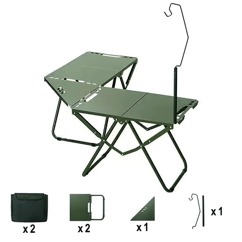 BIGPETS Outdoor Multifunctional Folding Grill Table, Portable Foldable Tactical Combinable