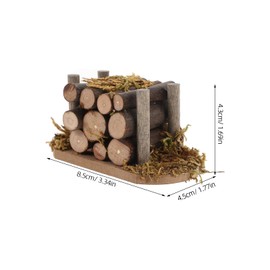 HEMOTON 1 Set Garden Micro Landscape Dollhouse Accessories 1 12 Scale Winter Fairy Garden Miniature Fireplace Logs Fairy Garden Logs Figurine Garden Ornament DIY Micro Landscape Decor Wood