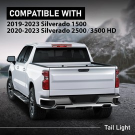G-PLUS Tail Light Beake Lamp Compatible with 2019-2023 Chevy Silverado 1500,Fit 2020-2023 Silverado 2500HD 3500HD,Fit Halogen Type Only,Not Fit w/Factory LED Tail Light,Left Luces TraserasAssembly
