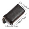 iSuperb Double Zipper Leather Key Case Keychain Wallet Holder for