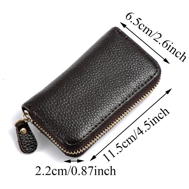 iSuperb Double Zipper Leather Key Case Keychain Wallet Holder for