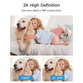 WOOX Indoor Security Camera, 2K 3MP Wi-Fi Camera with 360° Pan/Tilt, Smart Pet Dog Camera, Baby Camera Monitor, AI Human/Motion Detection, Two-Way Audio, Night Vision, Work with Alexa, R4040-V8