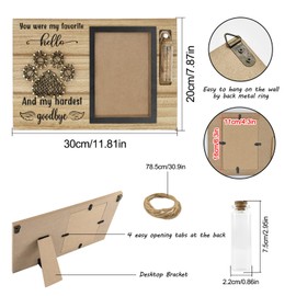 ENMAIYS Dog Memorial Gifts for Loss of Dog, Picture Frame for 4.3x6.3in Photo with a Glass Bottle for Collect Hair, Loss of Dog Sympathy Gift - Cat Pet Bereavement Remembrance Picture Frame