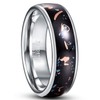 NUNCAD Men's Black Tungsten Carbide Rings with Copper and Turquoise