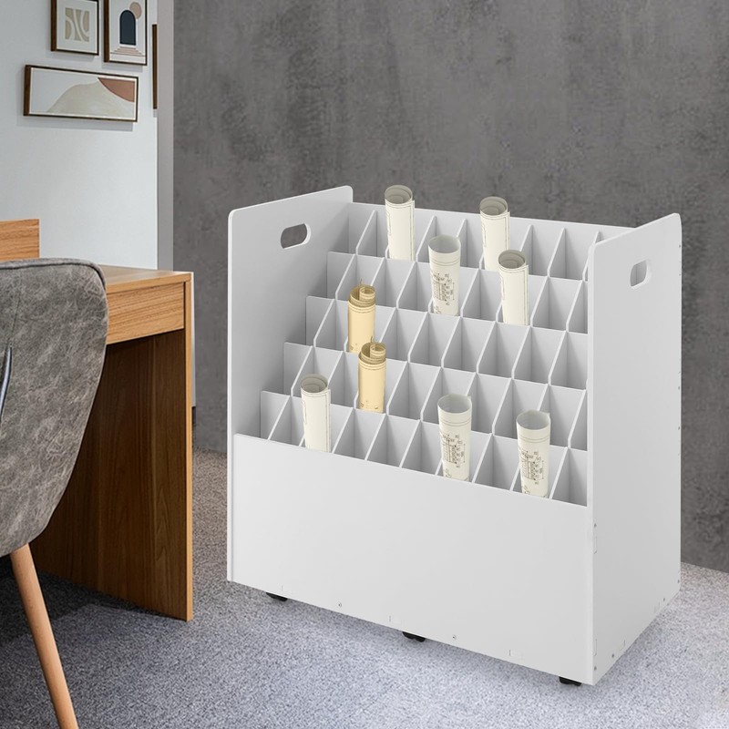 YIYIBYUS Blue Print Storage Organizer - Mobile Roll File Cart,