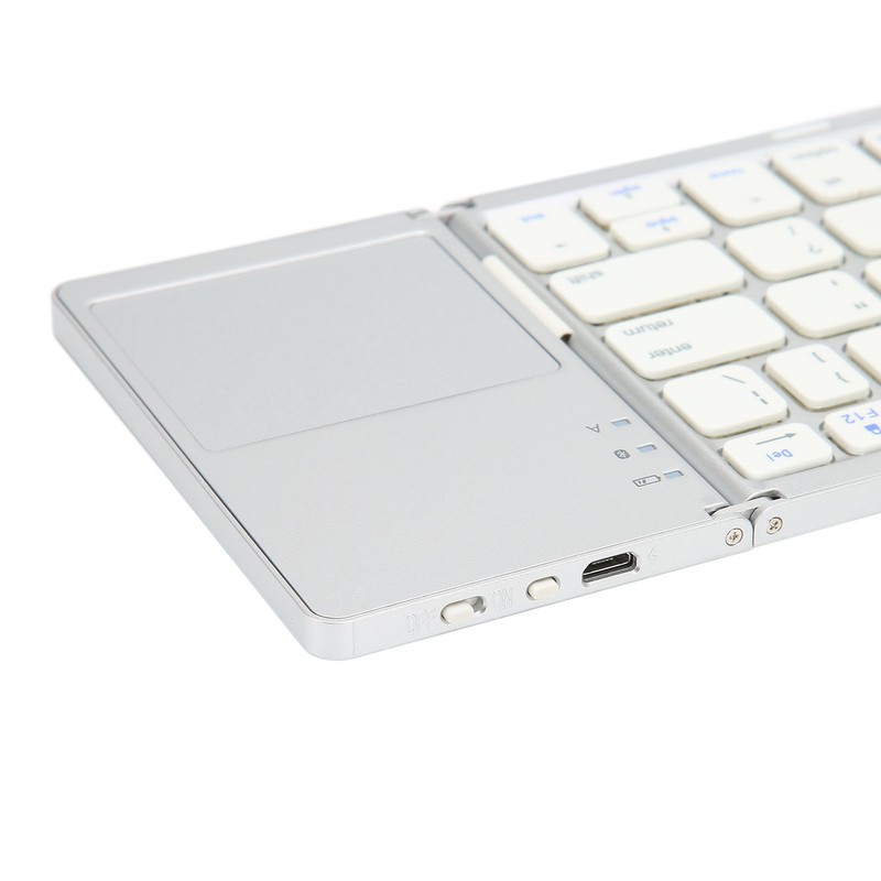 Foldable Bluetooth Keyboard 63 Keys Metal Ultra Thin Mini Folding