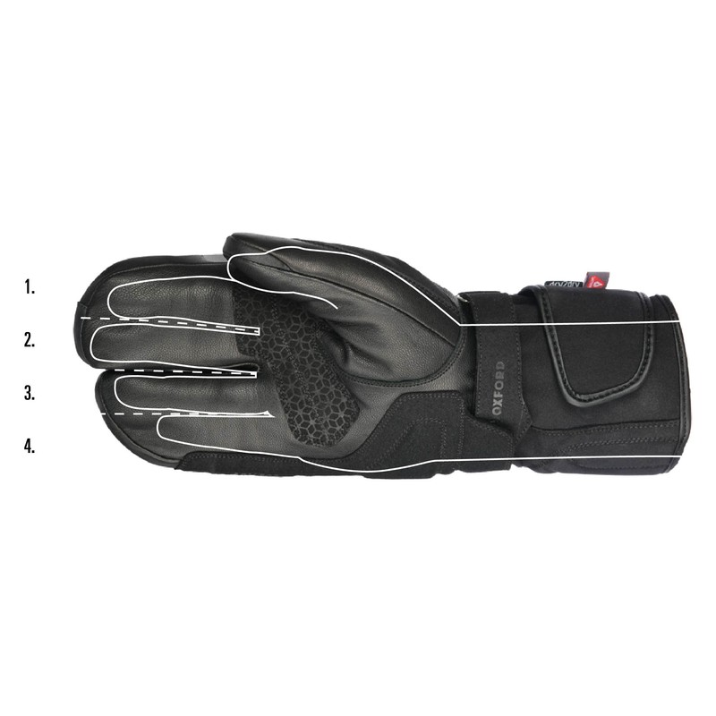 Oxford GM216201L Polar 1.0 Motorcycle Gloves, L, Black/Fluo