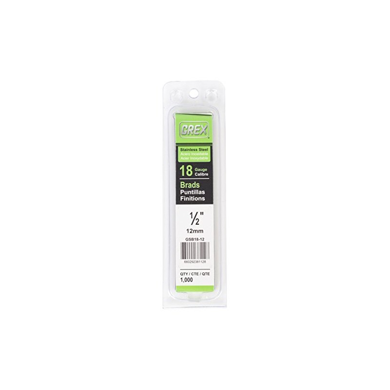 Grex GSB18-12 1/2 In. 18 Ga. Brad Nails, Stainless Steel