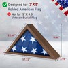 DecoWoodo Wooden Flag Display Case for 3'x5' Folded American Flag