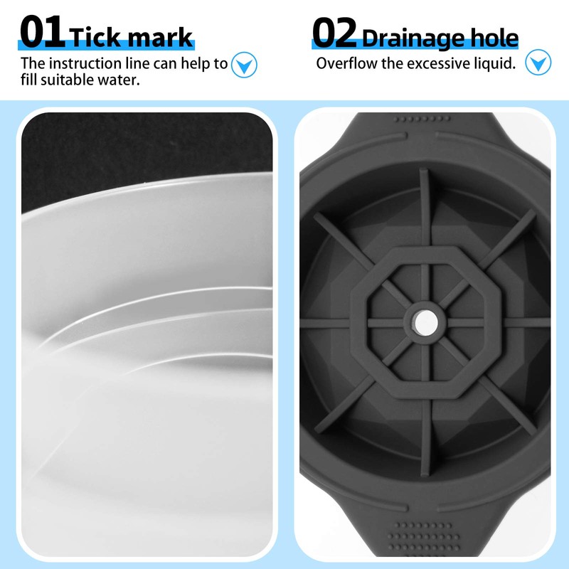 Meetall 2 Pack Diamond Shape Ice Cube Mold for Whiskeys,Cocktails
