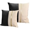 GUANGDEEN Black and Gold Throw Pillows, Outdoor Waterproof Faux Leather