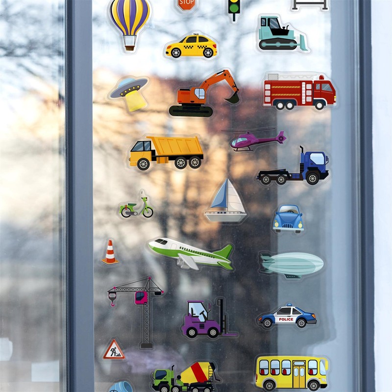 WALPLUS Window Gel Clings for Airplane Thick Gel Window Stickers