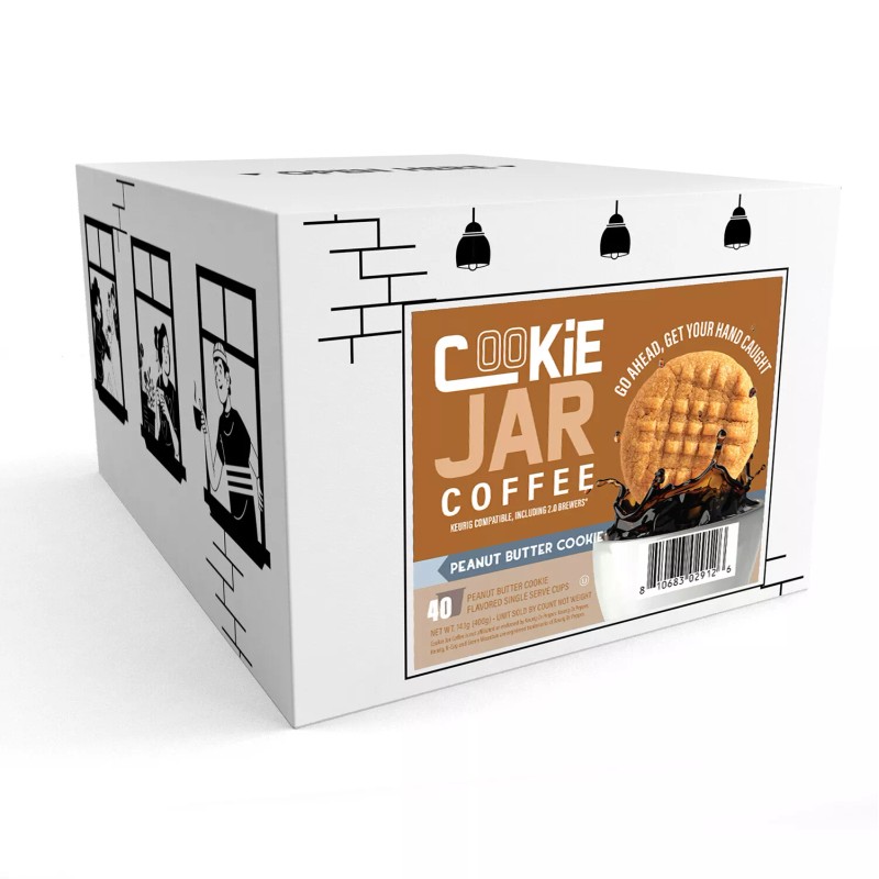 Cookie Jar Peanut Butter Flavored Coffee Pods,Compatibl