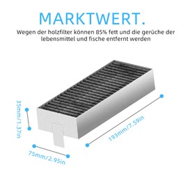 Activated Carbon Filter for Cooker Hood, Activated Carbon Filter, Recirculation Replacement Filter Accessories, Filter, Sieme ns HZ9VRCR0 B osch HEZ9VRUD0 17004796, Bora Pure Puakf Puru Puxu (4pcs 192