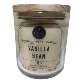 Decorware DW Home Vanilla Bean Wooden Wick Scented Candle, Single 11 5 oz