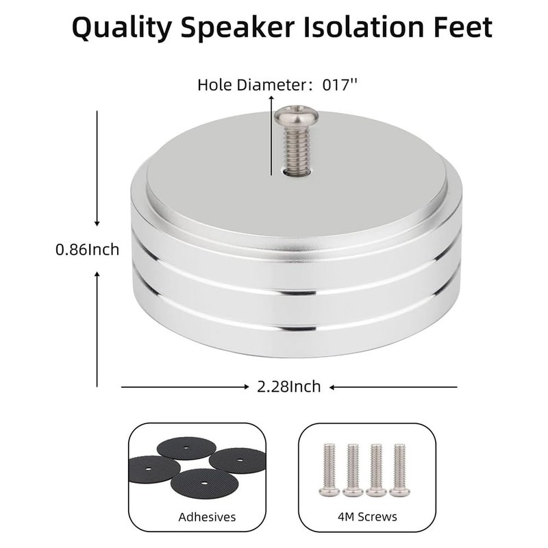 Tuperoymse Audio Isolation Feet Aluminum Amplifier Feet 58x22MM Turntable Isolation