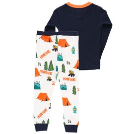 Lazy One Warm Long-Sleeved Kids' Pajamas for Girls and Boys, Funny Kids' Pajama Sets, Cozy, Comfy (Sleep Better in The Mtn, 2T)