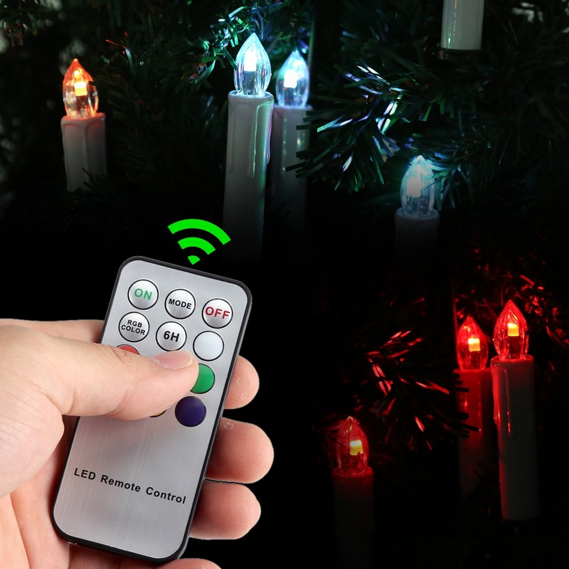 10x LED Flameless Cordless Candles Light with Clips Home Wedding