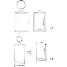 Wentoenapp Transparent Plastic Picture Frame Keychain Rectangle Shapes Blank Photo Keychains Photo Display Plastic Blank Clip Photo Holders Albums, Frames and Accessories, Car Keychain