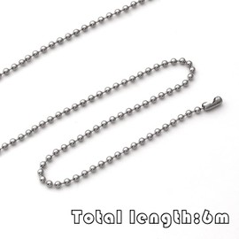 Beaded Pull Chain Extension, BetterJonny 2.4mm Diameter Silver Stainless Steel Roller Ball Chains 19.6 Feet Roller Blind Beaded Pull Chain Extension with 20 Matching Connector for Jewelry Making
