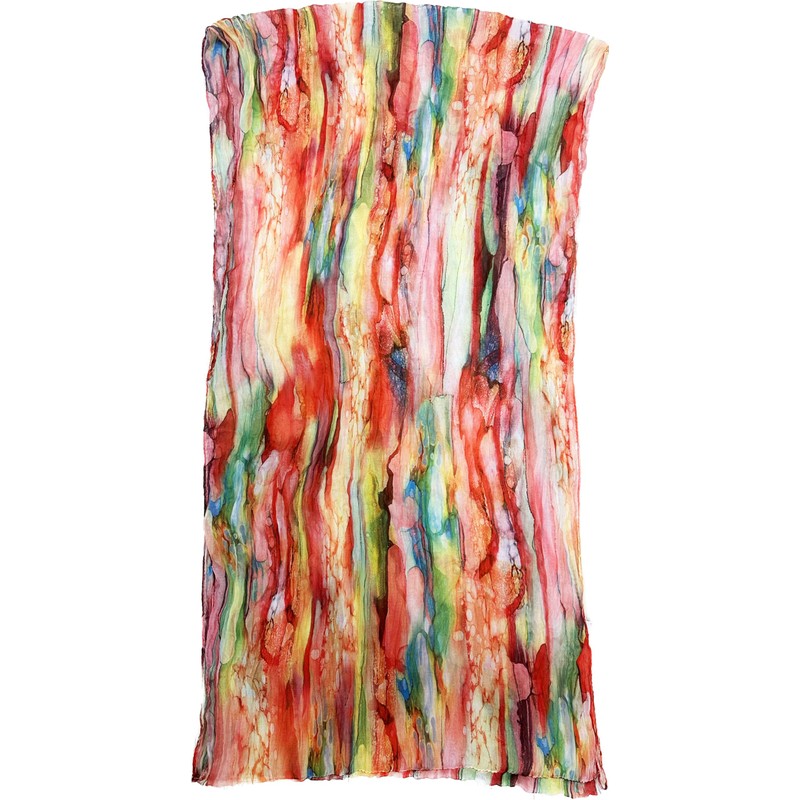 Jeamis Rainbow Silk Loop Colour Gradient Spring Round Scarf Rainbow