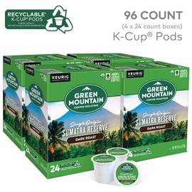 Green Mountain Coffee Roasters Sumatra Reserve Coffee, Keurig Single-Serve K-Cup pods, Dark Roast, 96 Count