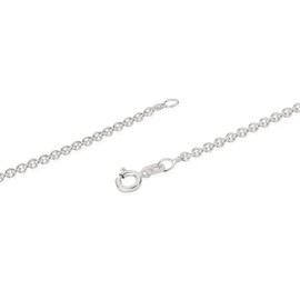 NKlaus Anchor Chain 925 Sterling Silver Round Solid Necklace 2.40 mm Wide, Sterling Silver, No Gemstone