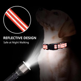 JOYEEIIOO Martingale Dog Collar, Adjustable Nylon Reflective Collar with Quick Release Buckle (Bright Orange, Large)