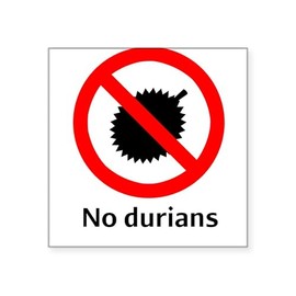 CafePress No Durian Square Sticker Square Bumper Sticker Car Decal