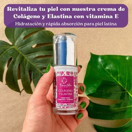 Crema de Colágeno y Elastina con Vitamina E Crema hidratante facial Nutre y humecta la piel Colágeno Envejecimiento prematuro Da firmeza y elasticidad Envase 40 ml
