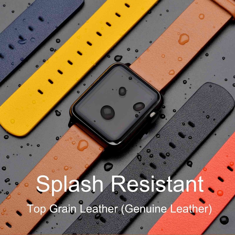 Wocci Quick Release Watch Band, Thin Genuine Leather Smart Watch