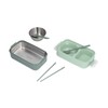 Lunch Box 2 Tier Stackable Container Folding Buckle Stainless Steel