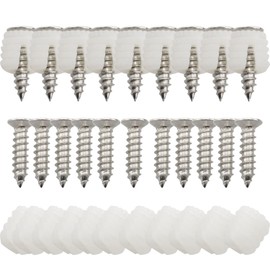 E-outstanding 20Pcs Plastic Dowel Inserts Hinge Expansion Plug with Mounting Screws for Hinges