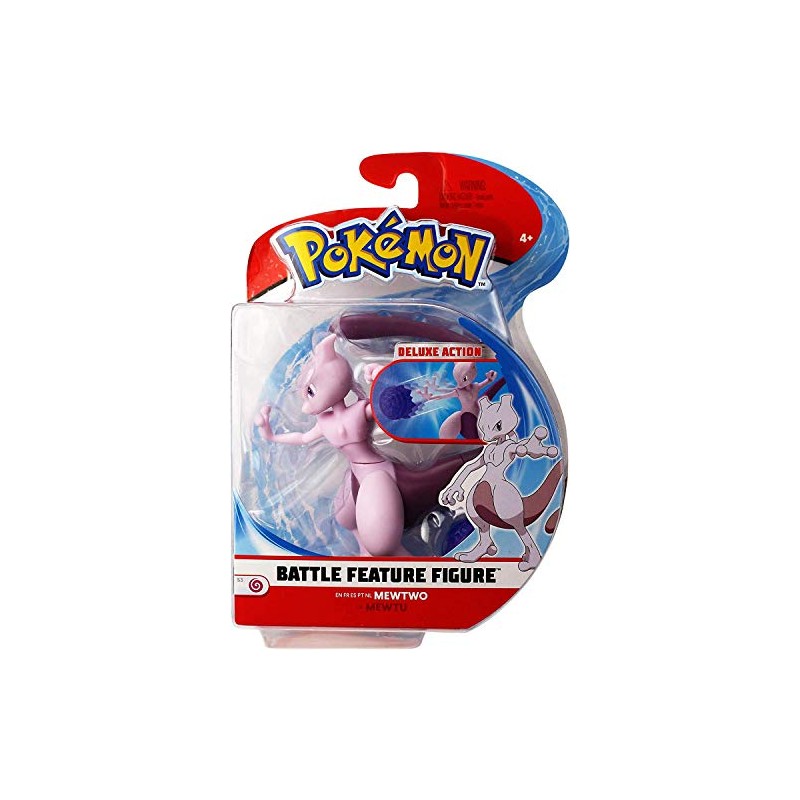 Wicked Cool Toys, LLC BO95134 Pokémon Mewtwo Action Figure, Red,