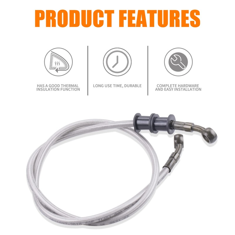 MWMNUN Silver Motorcycle Braided Steel Brake Clutch Oil Hoses Line
