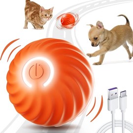 Pelota de Juguete para Perros Inteligente, Pelota Interactiva para Perro y Gato Que se Mueve, Gira y Rebota Inteligente, Bola Interactiva para Perros 