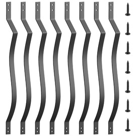 Akenow 51 Pack Deck Balusters, 29.5" Heavy Duty Deck Spindles, Deck Balusters with Screws, Wave Arc Balusters Metal Deck Spindles, Stylish Black Balusters for Outdoor Stair Deck Porch