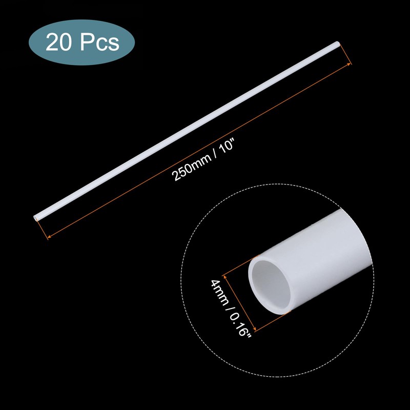 QUARKZMAN Pack of 20 Plastic Model Tubes ABS Round Tubes