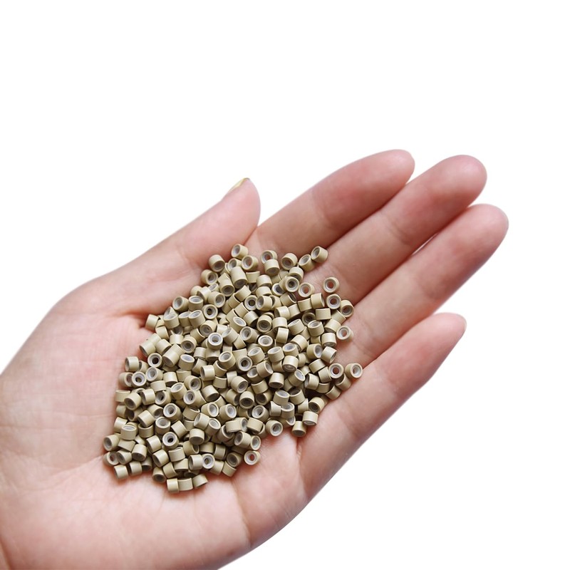 500 Pcs 4mm Silicone Lined Micro Links Rings Beads for