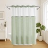 Nesphy No Hook Shower Curtain with Snap in Liner, Green
