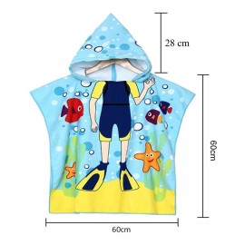 DaraBaby Toalla De Baño Con Capucha  Para Playa Ó Natación Para Niños
