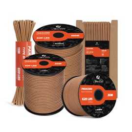 Abma Cord 550 Paracord, 4 Mm Nylon Rope with 9 Core Strands, Type III, 30 M Survival Parachute, brown