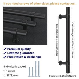 goldenwarm 15Pack Black Cabinet Handles 6-1/4inch Black Cabinet Pulls Matte Black Drawer Pulls Vintage Kitchen Cabinet Handles Dresser Handles