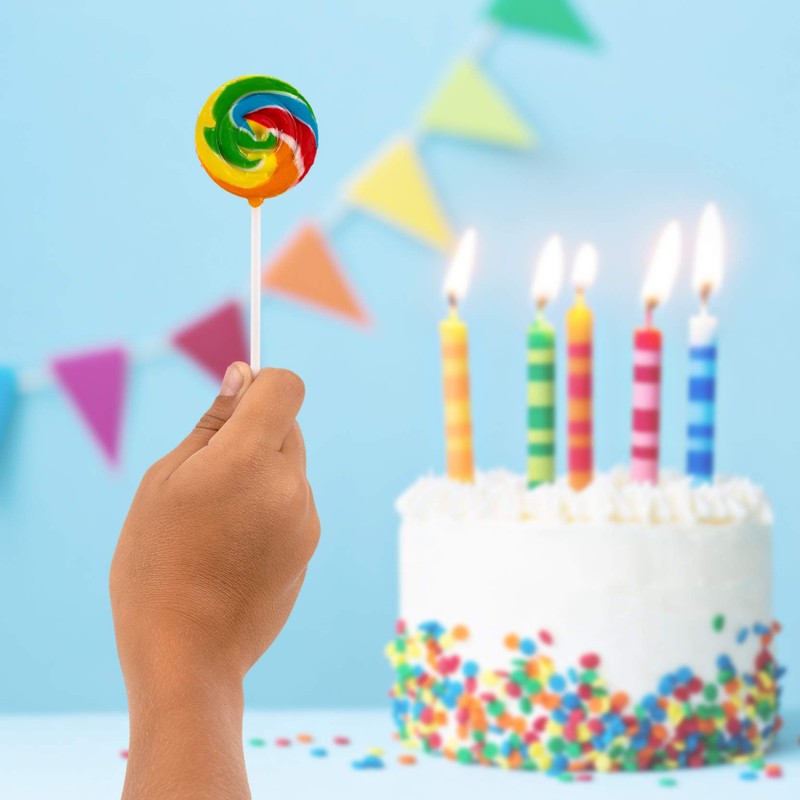 Rainbow Swirl Pops – 12 Fruit-Flavored Vegan Lollipops Individually Wrapped